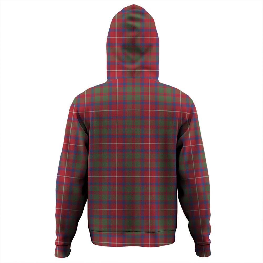 Shaw Red Modern Tartan Plaid Hoodie