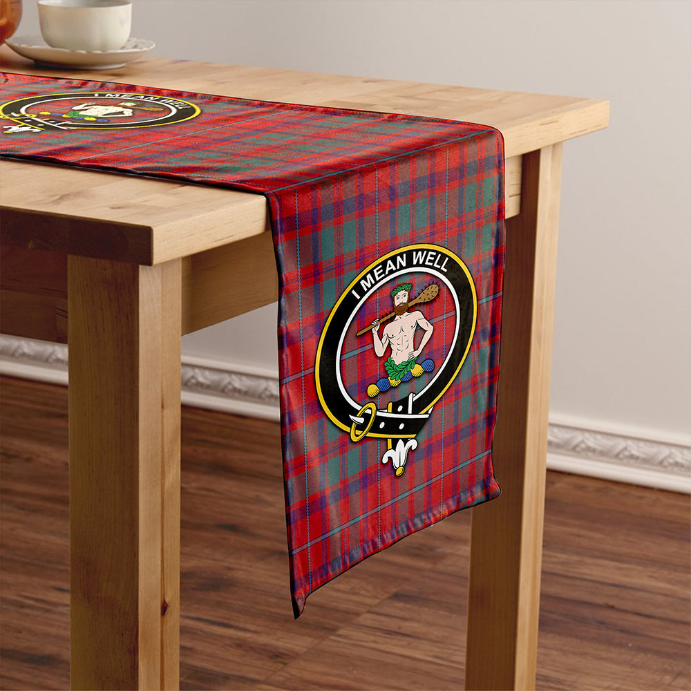 Shaw of Tordarroch Weathered Tartan Crest Table Runner