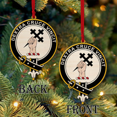 Shepherd Tartan Crest Wood Acrylic Ornament