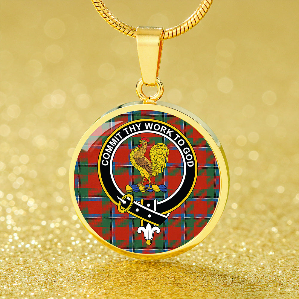 Sinclair Ancient Tartan Crest Circle Necklace