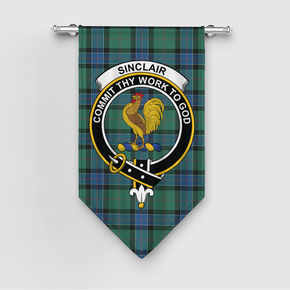 Sinclair Hunting Ancient Tartan Crest Gonfalon
