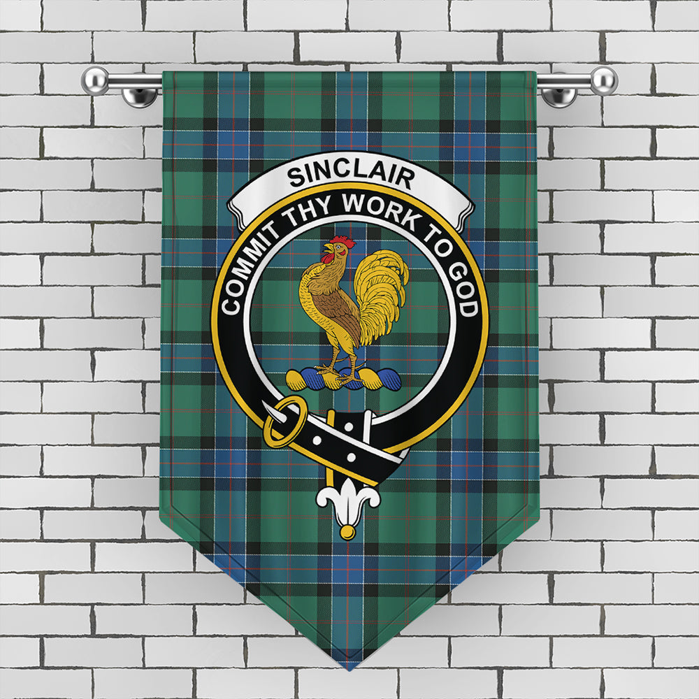 Sinclair Hunting Ancient Tartan Crest Gonfalon