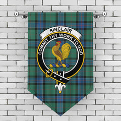 Sinclair Hunting Ancient Tartan Crest Gonfalon