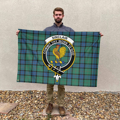 Sinclair Hunting Ancient Tartan Classic Crest House Flag