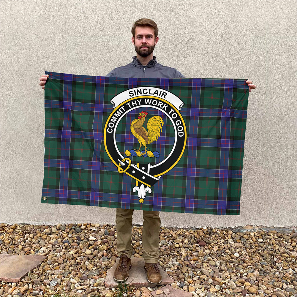 Sinclair Hunting Modern Tartan Classic Crest House Flag