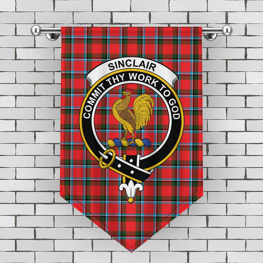 Sinclair Modern Tartan Crest Gonfalon