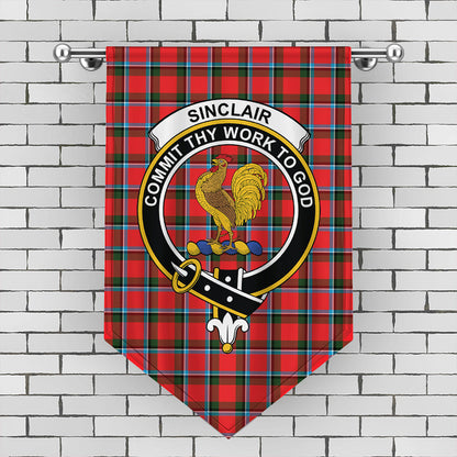 Sinclair Modern Tartan Crest Gonfalon