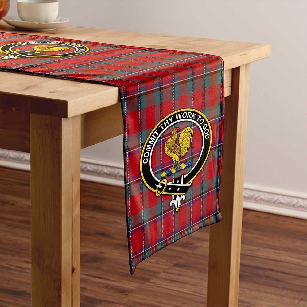 Sinclair Weathered Tartan Crest Table Runner