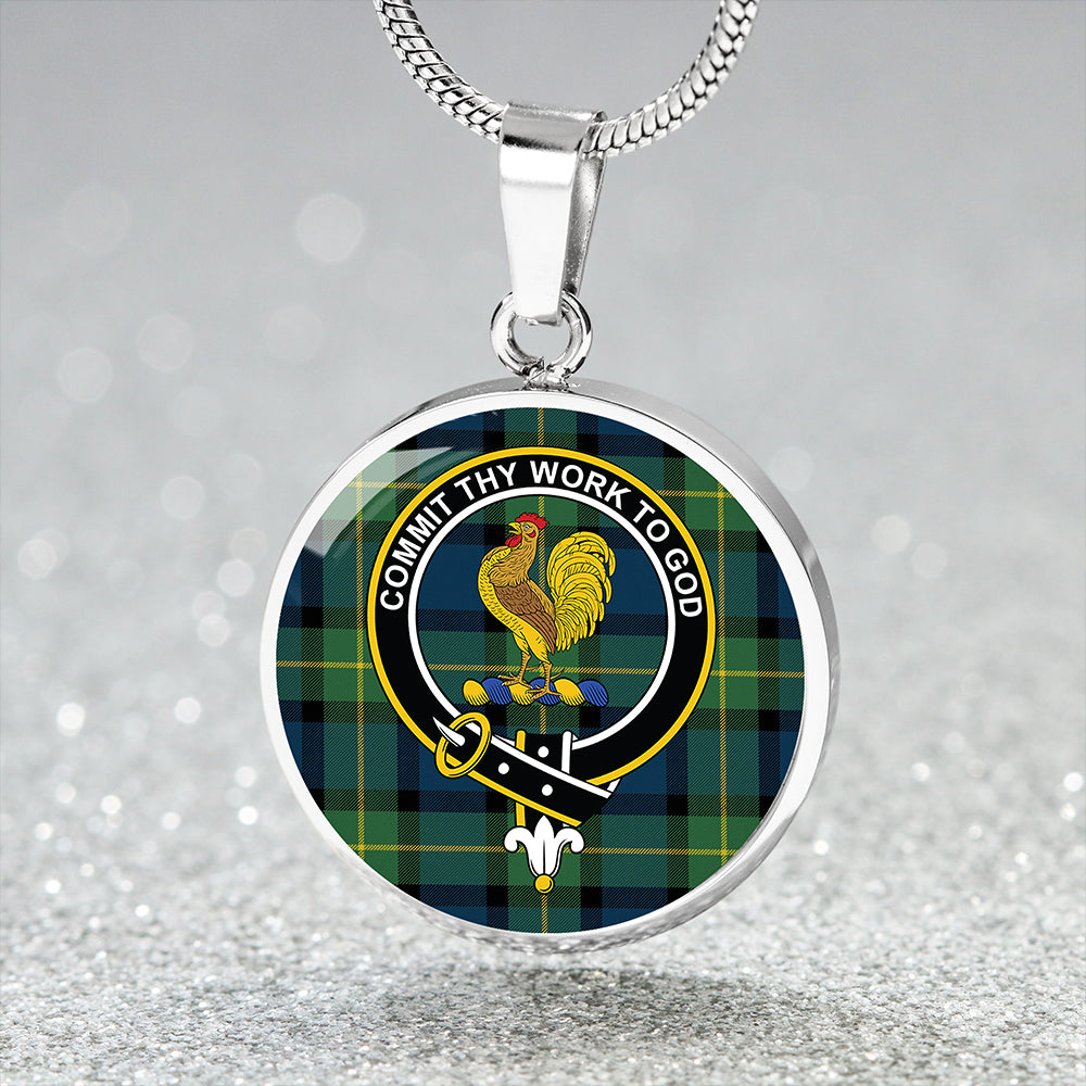 Sinclair of Ulster Modern Tartan Crest Circle Necklace