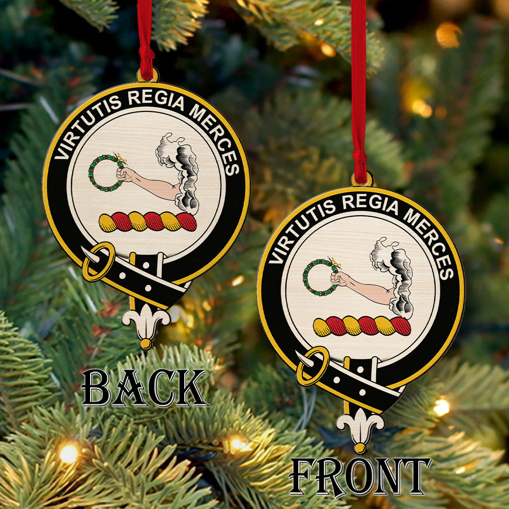 Skene Tartan Crest Wood Acrylic Ornament