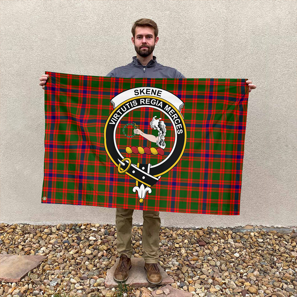 Skene Modern Tartan Classic Crest House Flag