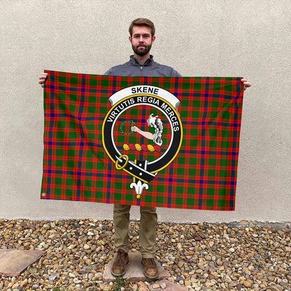 Skene Modern Tartan Classic Crest House Flag