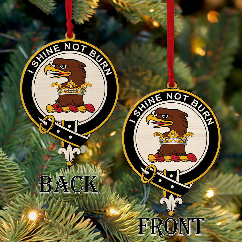 Smith Tartan Crest Wood Acrylic Ornament