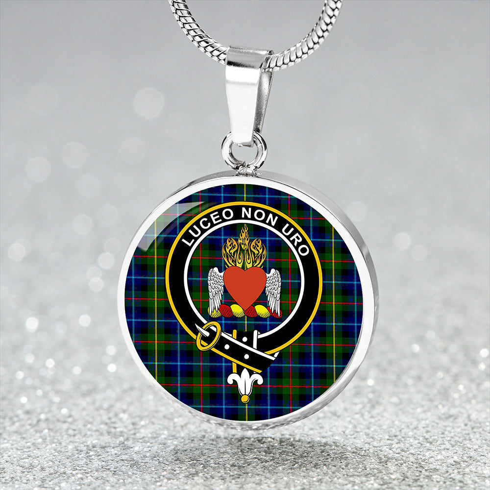 Smith Modern Tartan Crest Circle Necklace