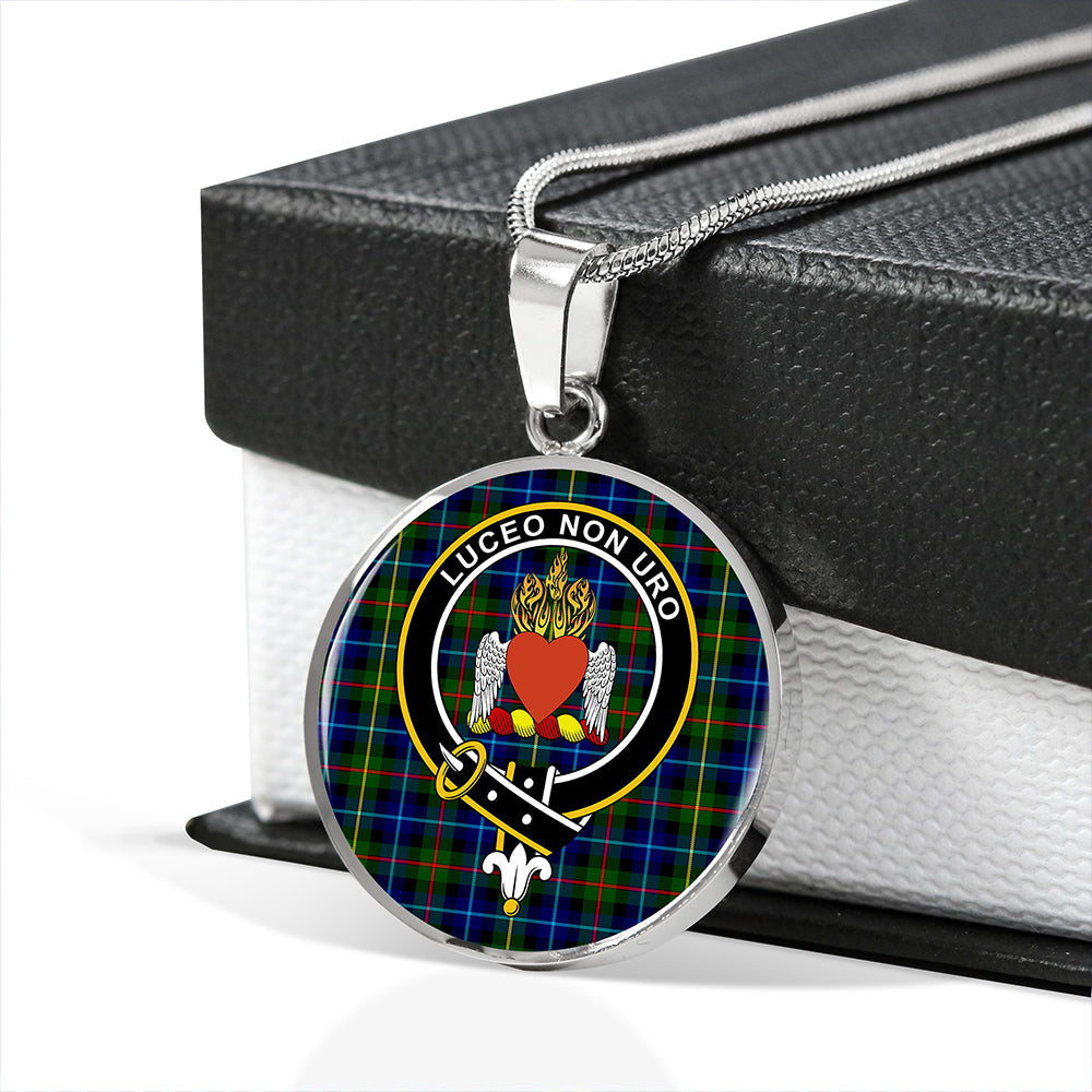 Smith Modern Tartan Crest Circle Necklace