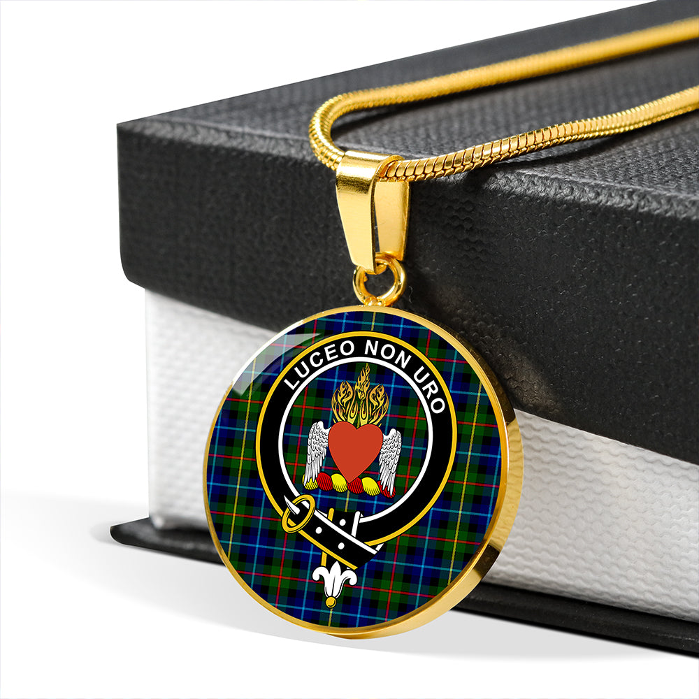 Smith Modern Tartan Crest Circle Necklace