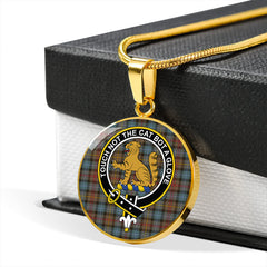 Smith (MacGowan Hunting) Weathered Tartan Crest Circle Necklace