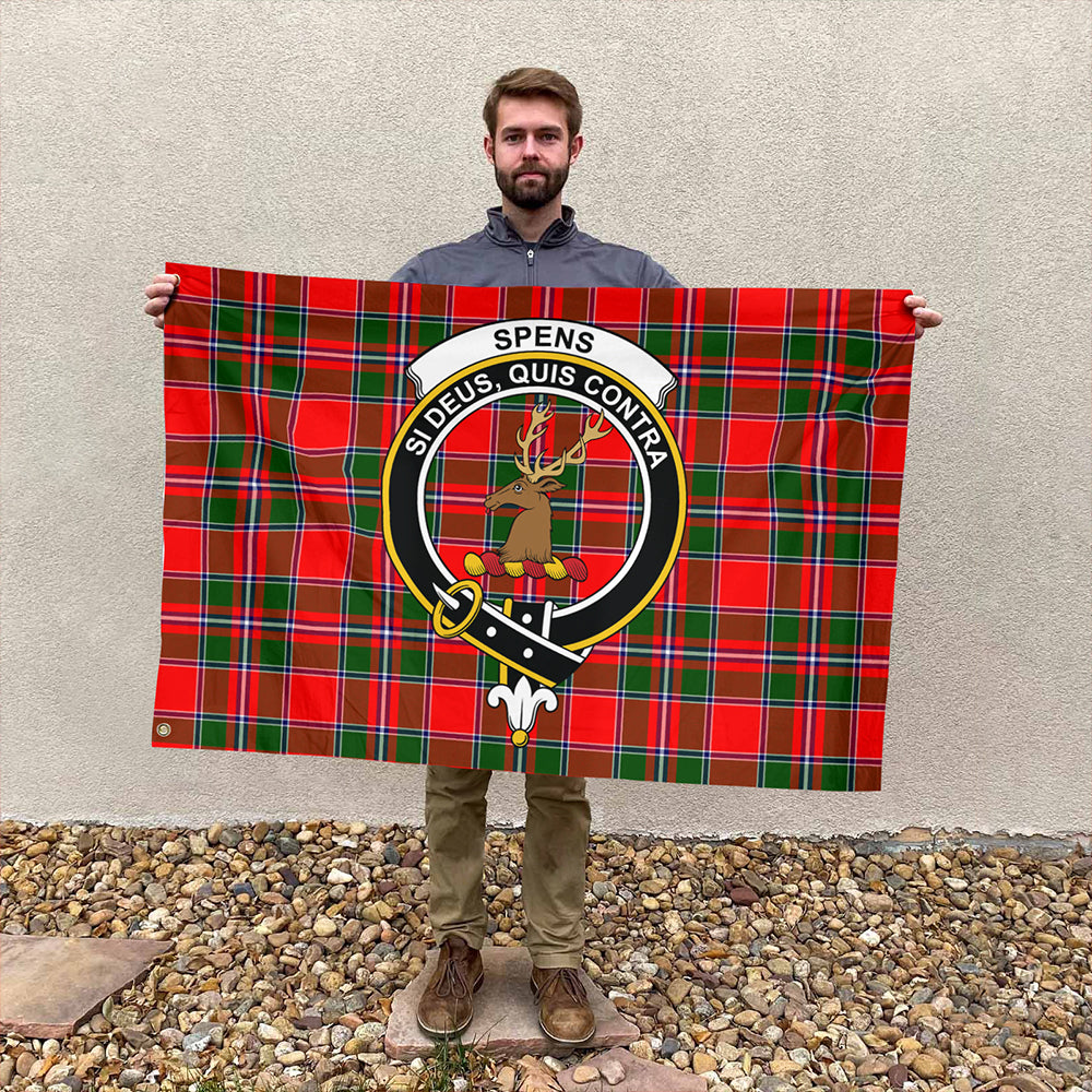 Spens Modern Tartan Classic Crest House Flag