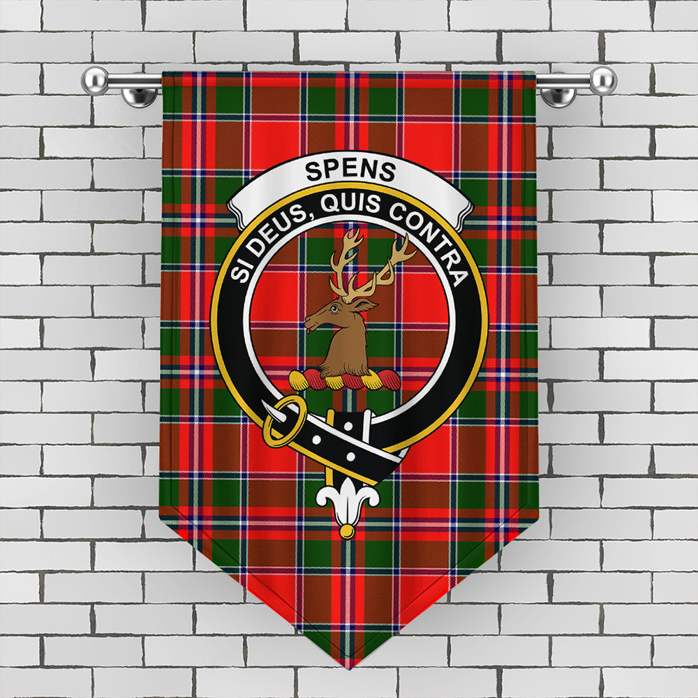 Spens Modern Tartan Crest Gonfalon