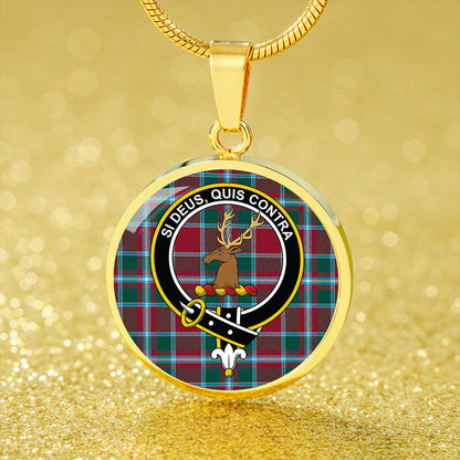 Spens Modern Tartan Crest Circle Necklace