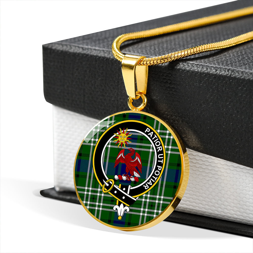 Spottiswood Tartan Crest Circle Necklace