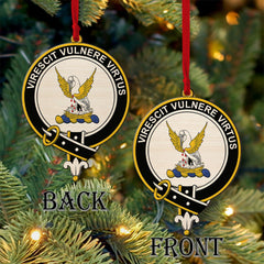 Stewart of Appin Tartan Crest Wood Acrylic Ornament