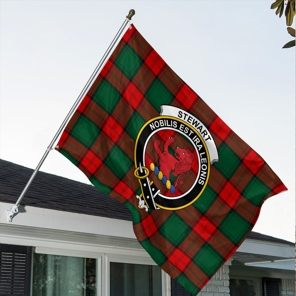 Stewart Atholl Modern Tartan Classic Crest House Flag