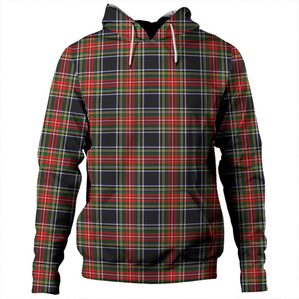 Stewart Black Tartan Plaid Hoodie