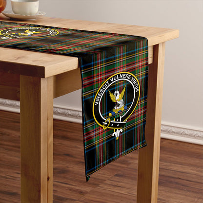 Stewart Black Ancient Tartan Crest Table Runner