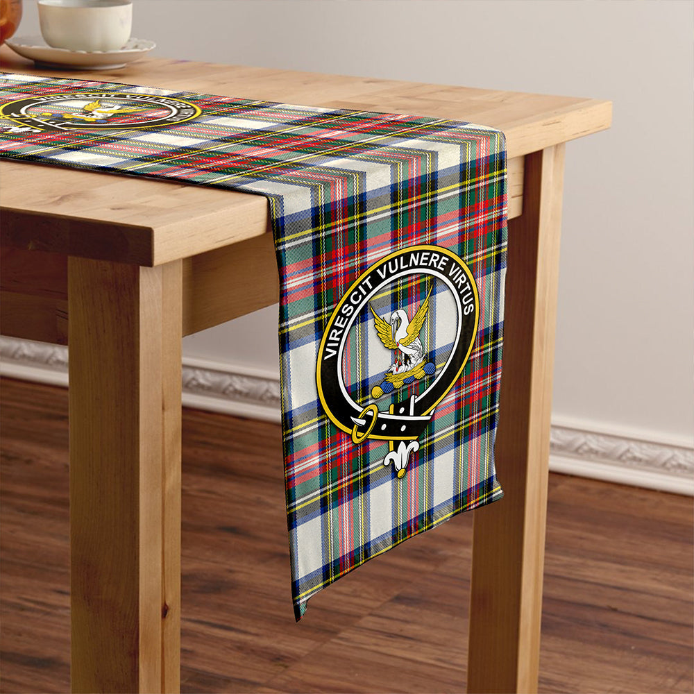 Stewart Dress Modern Tartan Crest Table Runner