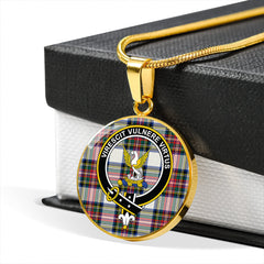 Stewart Dress Modern Tartan Crest Circle Necklace