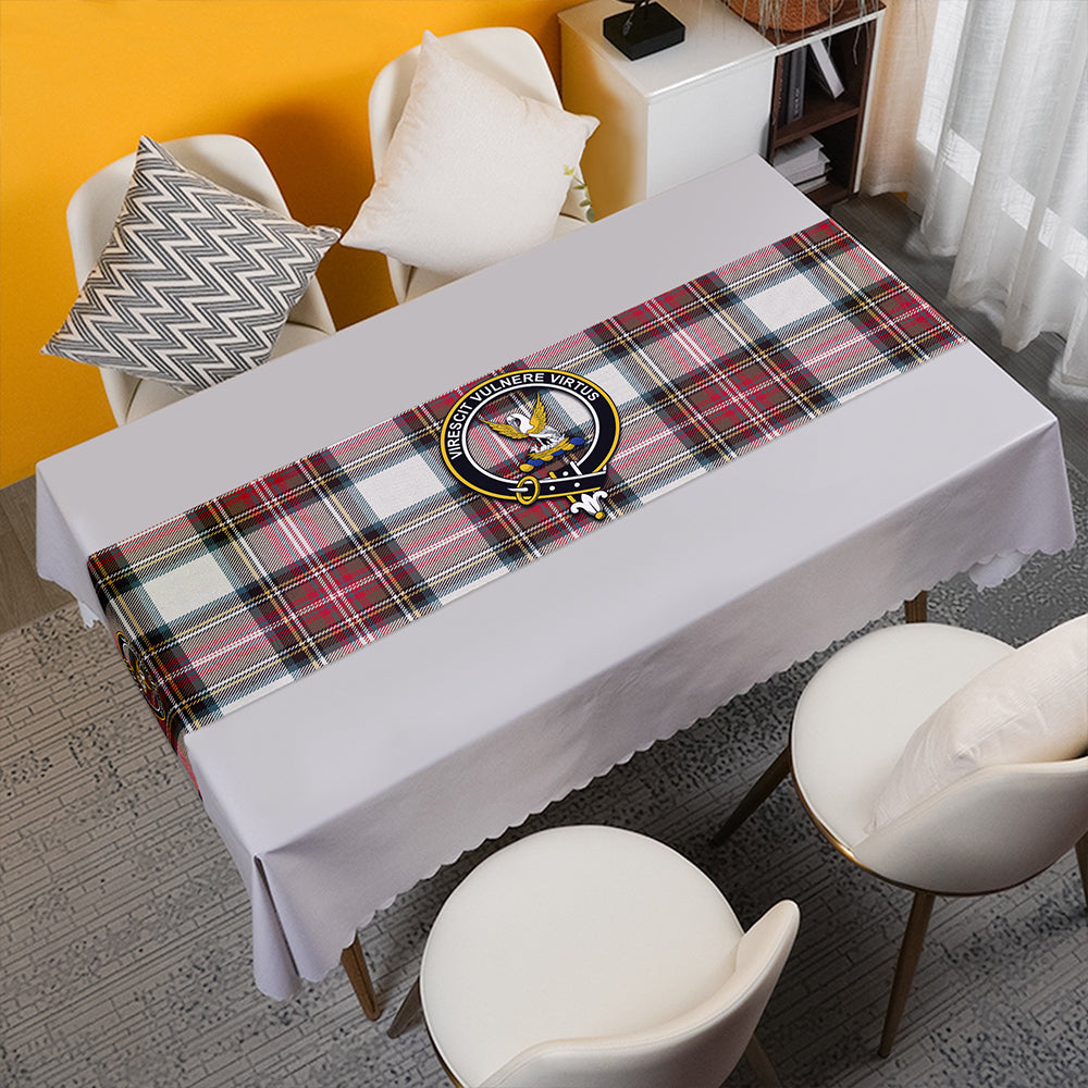 Stewart Dress Weathered Tartan Crest Table Runner