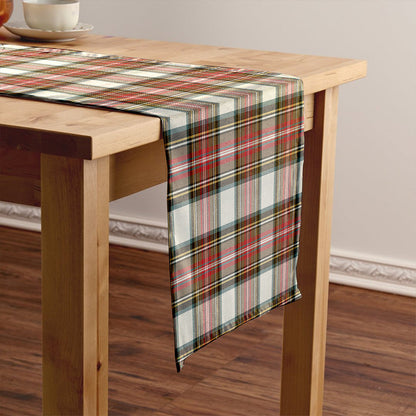 Stewart Dress Weathered Tartan Crest Table Runner