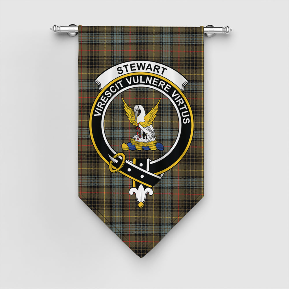 Stewart Hunting Weathered Tartan Crest Gonfalon