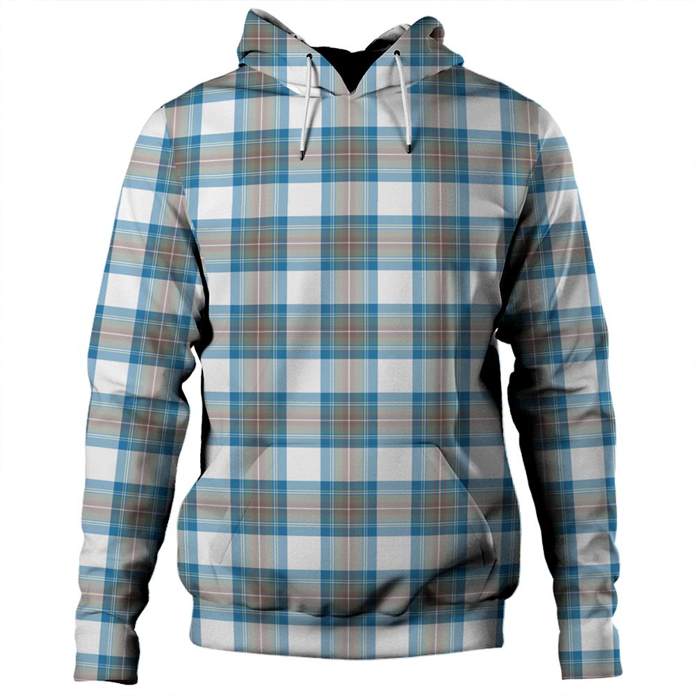 Stewart Muted Blue Tartan Plaid Hoodie