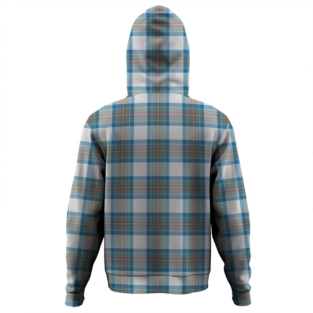 Stewart Muted Blue Tartan Plaid Hoodie