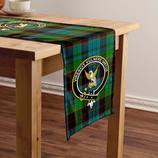 Stewart Old Ancient Tartan Crest Table Runner