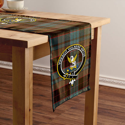 Stewart Old Weathered Tartan Crest Table Runner