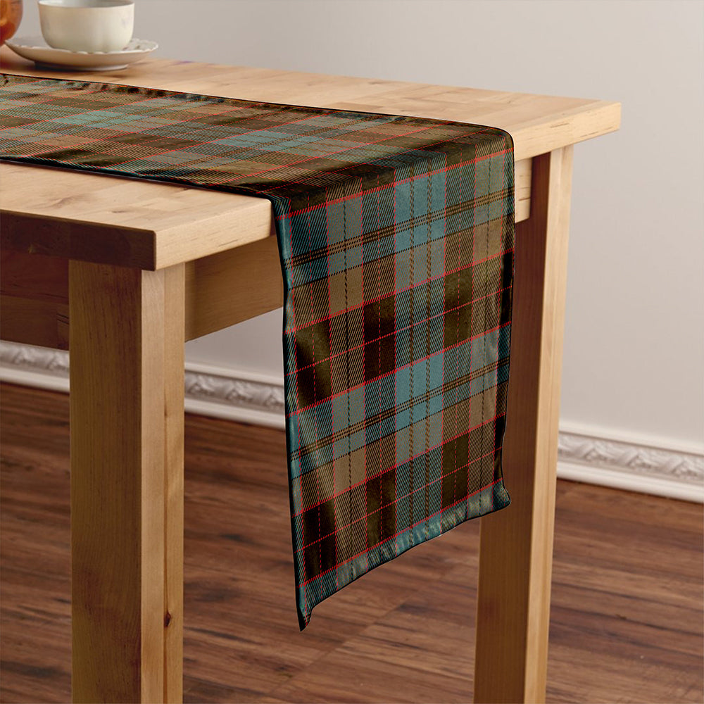 Stewart Old Weathered Tartan Crest Table Runner