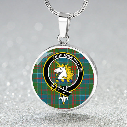 Stewart of Appin Hunting Ancient Tartan Crest Circle Necklace