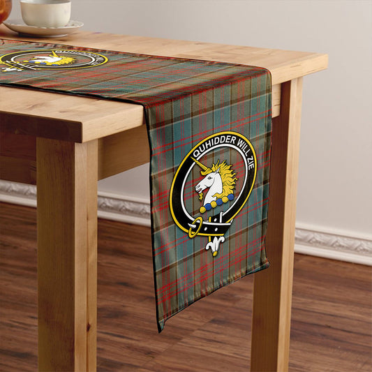 Stewart of Appin Hunting Weathered Tartan Crest Table Runner