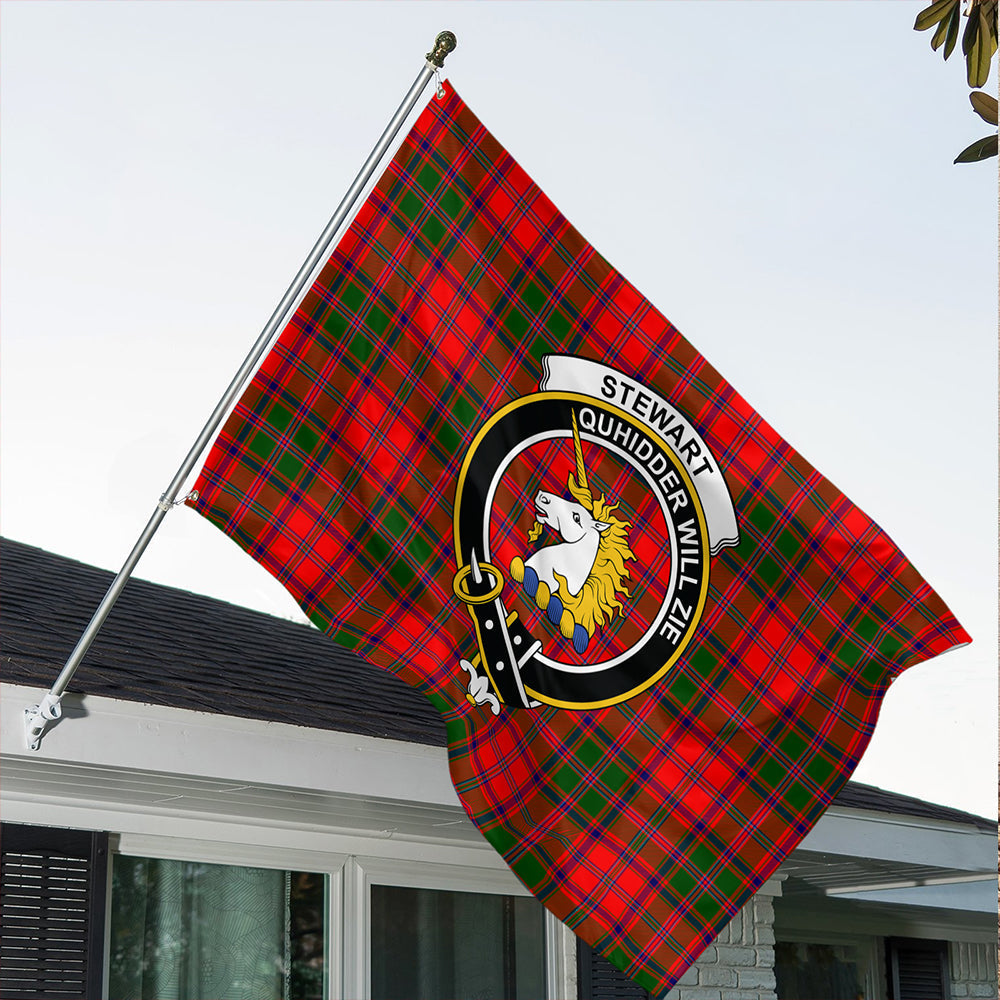 Stewart of Appin Modern Tartan Classic Crest House Flag