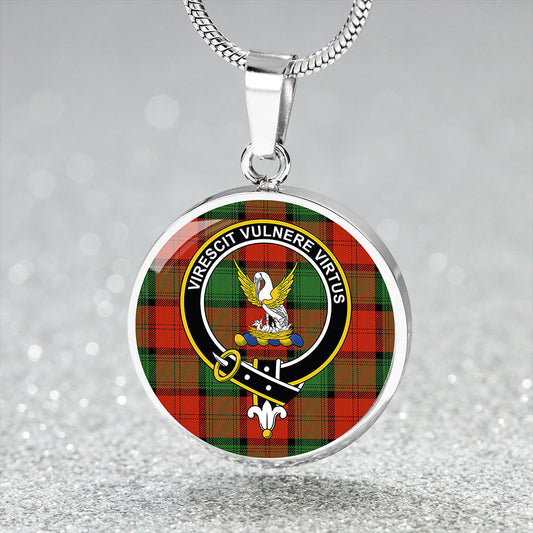 Stewart of Atholl Ancient Tartan Crest Circle Necklace