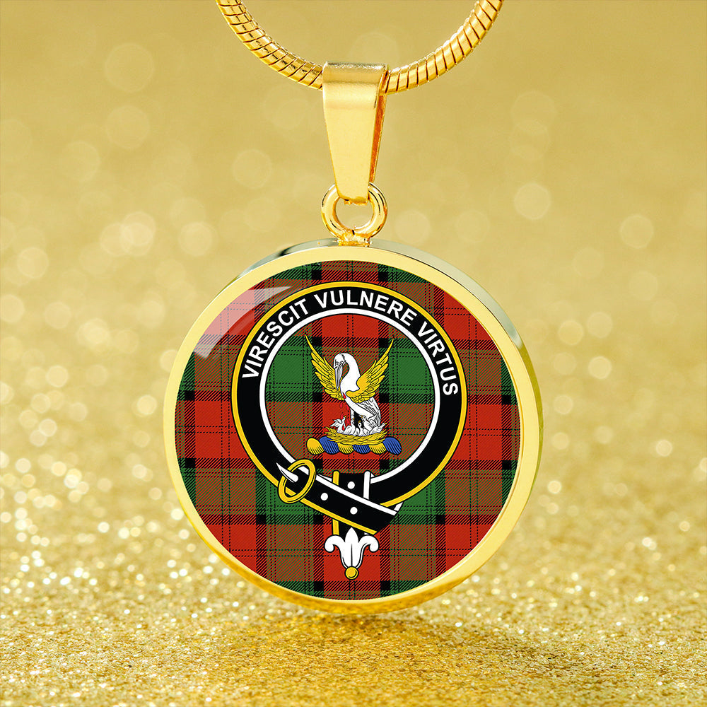 Stewart of Atholl Ancient Tartan Crest Circle Necklace