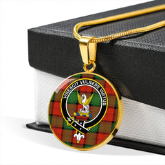 Stewart of Atholl Ancient Tartan Crest Circle Necklace