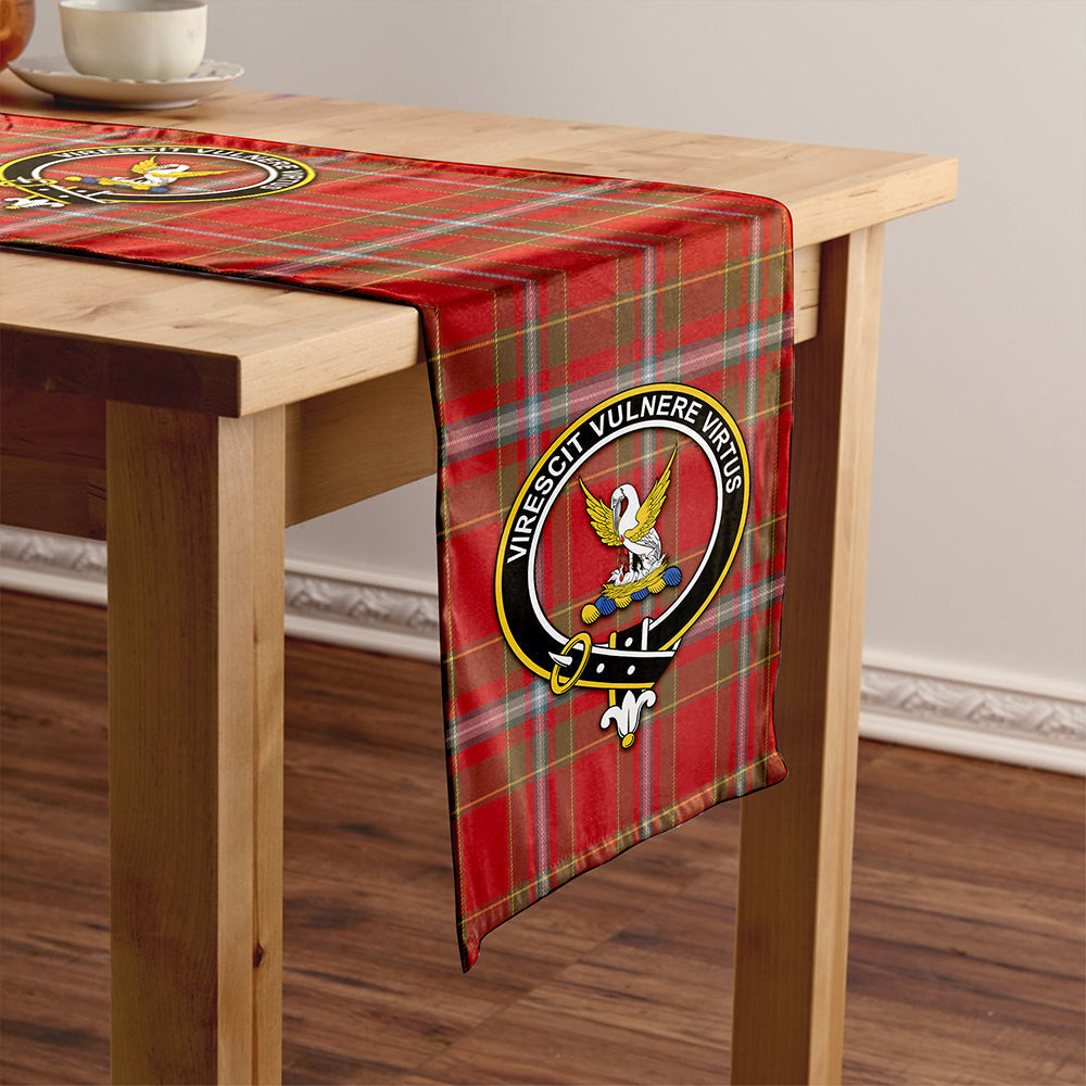 Stewart of Fingask Weathered Tartan Crest Table Runner