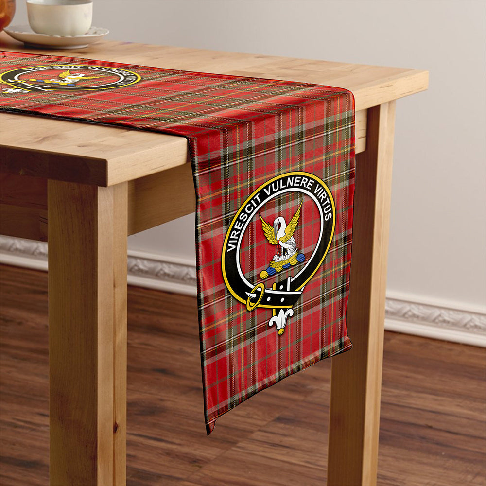 Stewart of Galloway Weathered Tartan Crest Table Runner