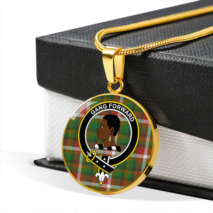 Stirling Millennium Modern Tartan Crest Circle Necklace