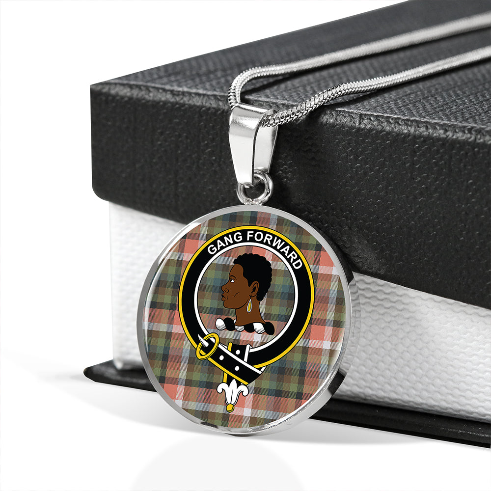 Stirling Millennium Weathered Tartan Crest Circle Necklace