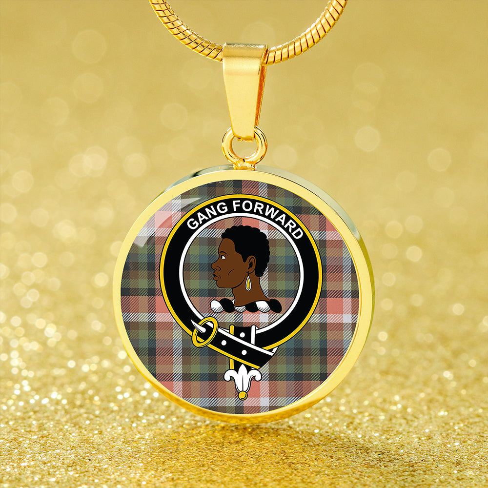 Stirling Millennium Weathered Tartan Crest Circle Necklace